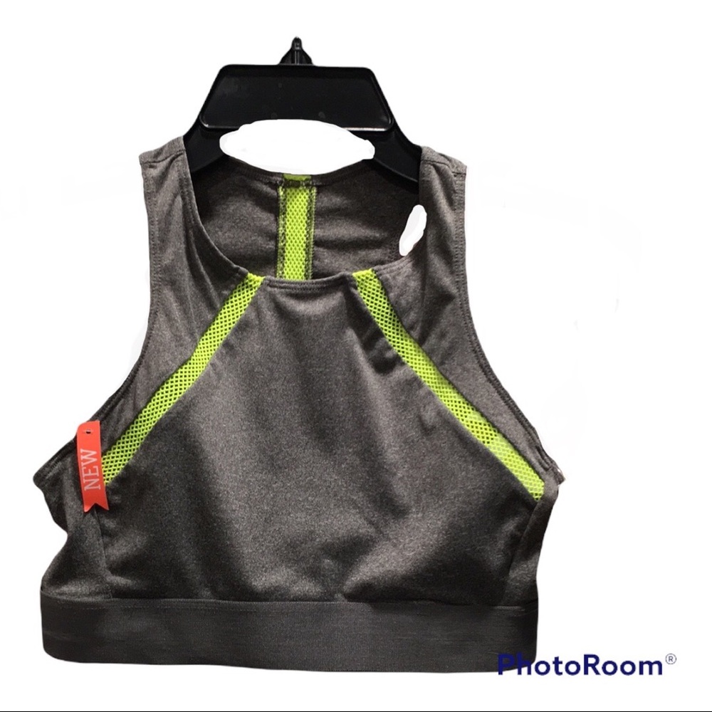 NWT SO sports bra grey and yellow size small juniors